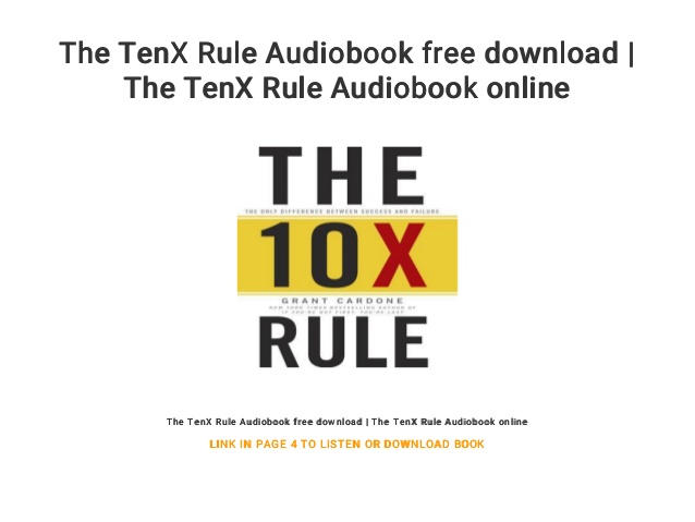 The 10x rule audiobook free download pdf